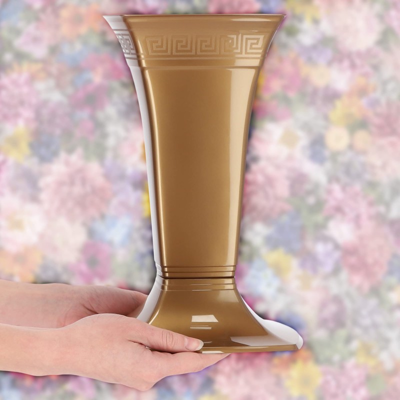 KADAX Grave Vase with Base, Plastic Cemetery Vase, Flower Vase