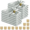 RUDONG M 100 Pcs Grey Satin Napkins and Napkin Rings