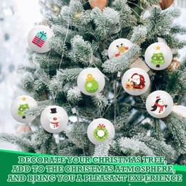 Wettarn 50 Pcs 2.36 Inch DIY Christmas Ball Ornaments Blank White Christmas Ball Ornaments Hanging Foam Ball Decoration for DIY Crafts Christmas Tree Xmas Holiday Party Wedding Home Decorations