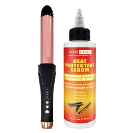 ARHGOAT 4oz Heat Protection Hair Serum with Rotating Curling Iron, Thermal Protection Ultra Shine Oil Serum, Protects Hair form Heat Damage, Anti Frizz Strengthening Hydrating