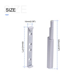METALLIXITY Magnetic Push Latches (3.39"x0.39") 5Pcs, Plastic Touch Latches Damper Buffers - for Door Cabinet Drawer, Home Decoration, Gray