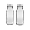 The Dairy Shoppe Glass Milk Bottle, Heavy Glass with Lid,