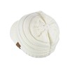 C.C Warm & Thick Cable Knitted Brim Visor Beanie Cap,