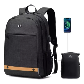 HC Life Mochila Casual Antirrobo Cómoda Urbana Carga Usb Lap Top 15