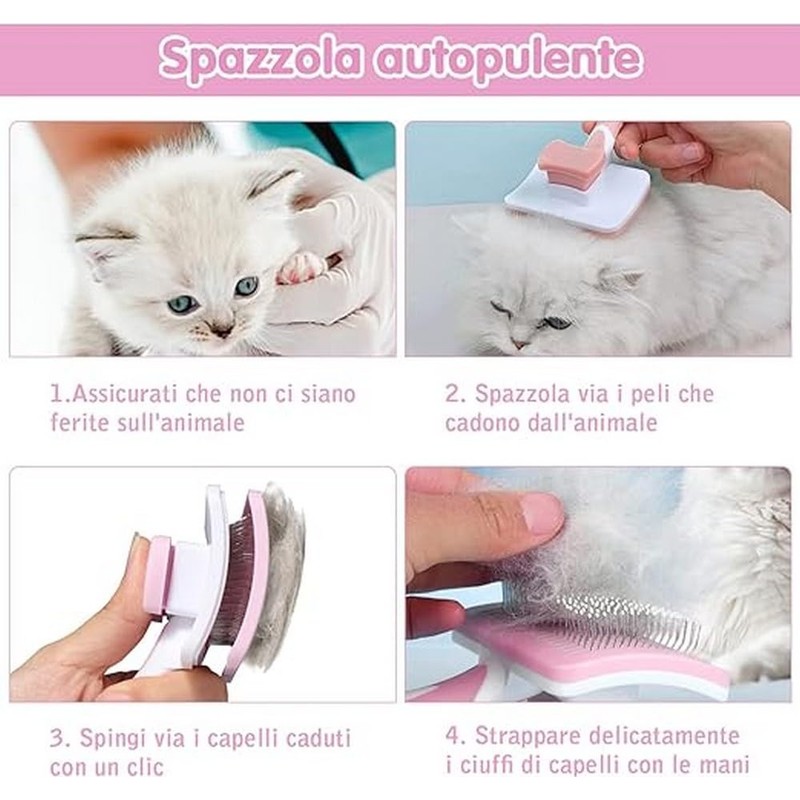 Vinabo Self-cleaning Pet Brush, Brush for Long and Short Hair,