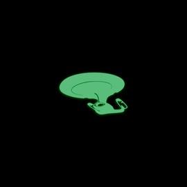 Trek Inspired USS Enterprise D Silhouette Space Voyager Glow in The Dark Sticker Decal for Phone Tablet Laptop Car Truck Window | 4" Sticker | Green