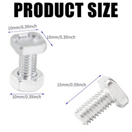 50 Sets Aluminium Greenhouse Nuts and Bolts,FirmGreenhouse Hex Nuts and Square Head Bolts for Installing Fixing Building Repairing Greenhouse Accessories