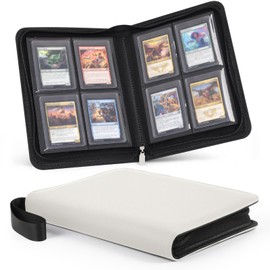 Toploader Binder Carpeta de 4 bolsillos para cargadores superiores rígidos de 3 x 4 pulgadas, capacidad para 128 cargadores superiores, álbum de tarje