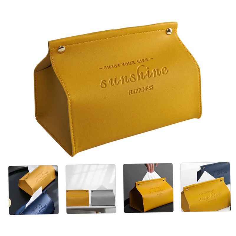 WOONEKY 1pc Delicate Vehicle-Mounted Tissue Box Multi-Purpose Towel Storage Case