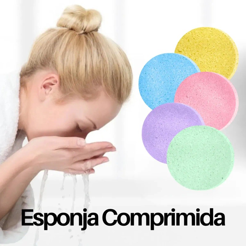 Pack Esponjas Faciales Celulosa Suave Comprimida Amarillas