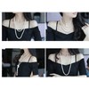 Long Pearl Necklace Stacked Necklaces for Women Girls White Pearls