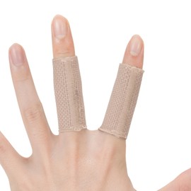 D&M 103 Finger Supporter, For All Fingers, Soft Type, Beige, Small, For Left and Right Use, 2 Pieces, Made in Japan, Fixed Support, Thin, Stretchable, Sweat Absorbent, Quick Drying, Unisex