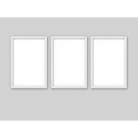 GIFTSHOPUK White Black Wooden Picture Frame A4 with White Mount, Set of 3, Freestanding and Wall Mountable