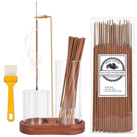 Incense Holder with 40 Pcs Palo Santo Incense Sticks - Incense Burner Holder with Glass Ash Catcher Relaxation, Purification, Meditation, Yoga Gift