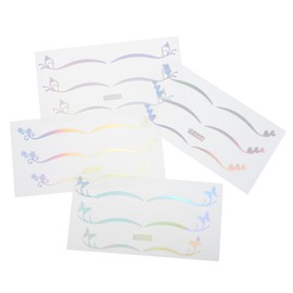 OHPHCALL 4 Pack Glitter Butterfly Eyeliner Stickers Double Eyelid Stickers for Eyes Holographic Sparkle for Party