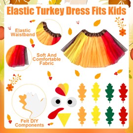 Jiytivity 16 Pcs Thanksgiving Turkey Costumes Set Includes Thanksgiving Turkey Trot Tutus Turkey Headband Socks Gloves Glasses Necklace Bracelet Cosplay Party Accessories