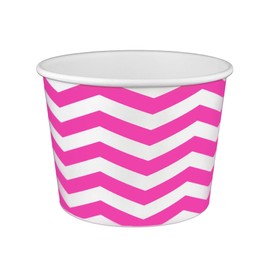 16 oz Yogurt Paper Cups- 1000 Count (Chevron-Pink)