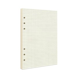 A5 Grid Refill Paper,100GSM A5 Graph Rule Paper/Quad Rule Filler Paper for 6 Ring Refillable Binder/Planner/Diary Journals/Painting, 80 Sheets/160 Pages (Beige Grid-80 Sheets, A5)