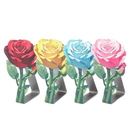 Egiriouth 4 Pack Table Cloth Clips，Rose Tablecloth Clips，Picnic Table Cloth Holder Clip Indoor，Heavy Duty Picnic Table Clips for Party Wedding Home Restaurant Camping Accessories Holder