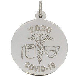 Baxley Jewelry Sterling Silver COVID-19 Charms - Rembrandt Charms (COVID-19 - TP-MASK-Caduceus)