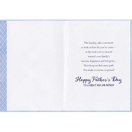 Designer Greetings Hiking Boots and Green Field Father's Day Card for Nephew