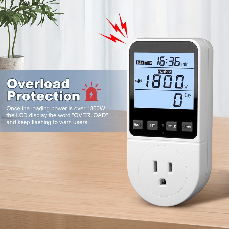 2 Pack Upgraded Watt Meter, Power Meter Plug Electricity Usage