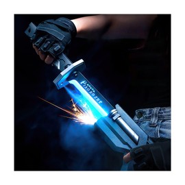 ZOENMG 31.5 Inch Light up Sword with Spark and Mist Effect,7 RGB Colors Dueling Light Up Sword for Kids and Adults,Cyberpunk Cosplay Saber with Impact Sound,Fast Charging USB-C Toy Sword