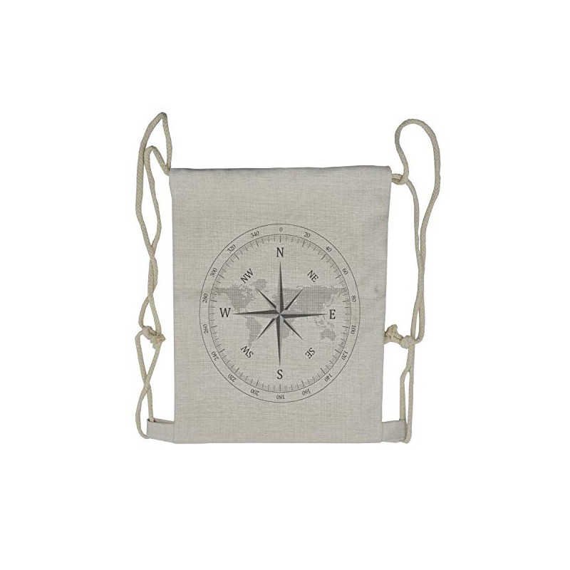 Lunarable Compass Drawstring Backpack, Naval Marine Seaman Life, Sackpack Bag