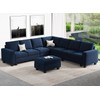 Belffin Small Storage Ottoman Module for Modular Sectional Sofa Blue