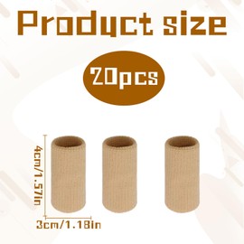 Miiqxx 20PCS Finger Compression Sleeves,Breathable Finger Support Unisex Sizing,for Thumb,Arthritis/Sports Protection,Basketball,Golf,Tennis,Etc (Nude)