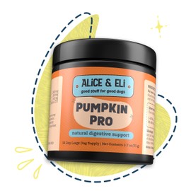 Alice & Eli Pumpkin Pro - Organic Pumpkin for Dogs with Hardy Probiotics, Slippery Elm & Marshmallow Root - Natural Digestive Aid