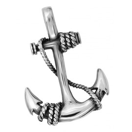 Pendant Necklace Anchor Anchor Stainless Steel Men Women Ball Chain Leather Chain, Stainless Steel, No Gemstone