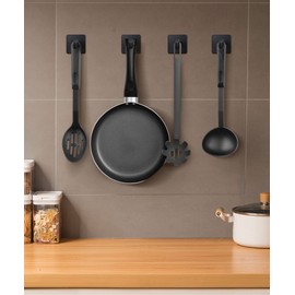 xdgeLoad Heavy Duty Adhesive Hooks, Bathroom Hooks 8 Pack, SUS304 Stainless Steel Matte Black Wall Hooks for Doors/Bathrooms/Coat/Robe/Kitchen, Wall Hangers Without Nails