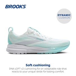 Brooks Women’s Trace 4 Neutral Running Shoe - Bright White/Limpet/Oyster - 10.5 Medium