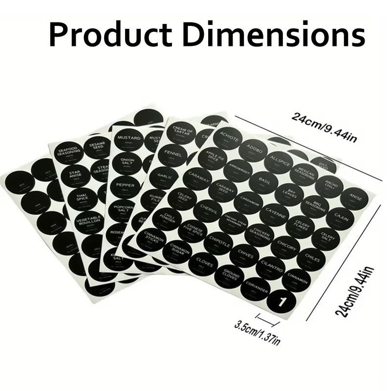 Spice Jar Labels,180 PCS Round Spice Label Seasoning Stickers for