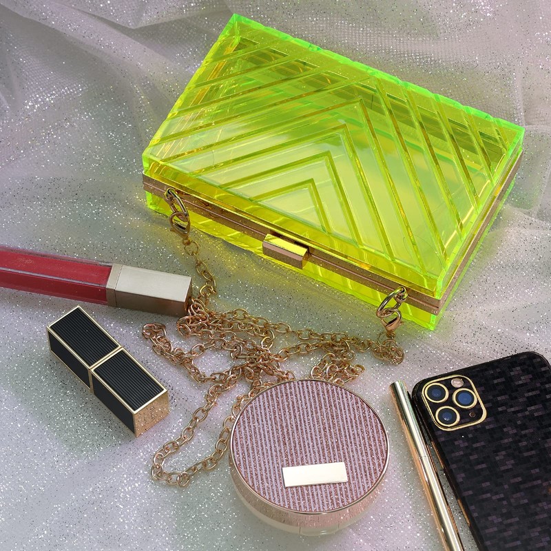 WJCD WJCD Clear Purses For Women Acrylic Clear Clutch Bag