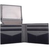 Mens Gents Contrast Genuine Leather Bi Fold Money Holder Wallet