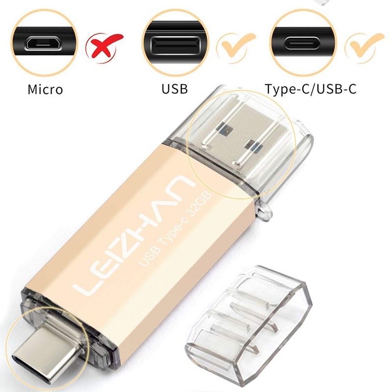 LEIZHAN USB Stick 32GB Type C Memory Stick OTG Speicherstick