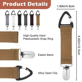 6Pcs Hat Clip for Travel on Bag, Elastic Hat Clip for Travel on Bag Hands-Free Holiday Accessory for Traveling Bags Backpacks Purses Outdoor