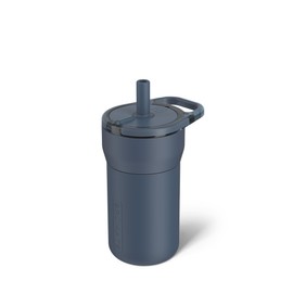 BrüMate Leap 12oz 100% Leakproof Kids Tumbler with Handle and Silicone Soft Straw | Drop Resistant Silicone Sleeve | For Kids 4+ | Insulated Stainless Steel | Cup Holder Friendly | (Nightfall Blue)