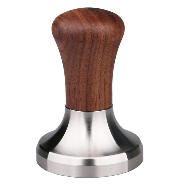 Coffee Tamper Espresso Press 304 Stainless Steel Flat Base Wooden