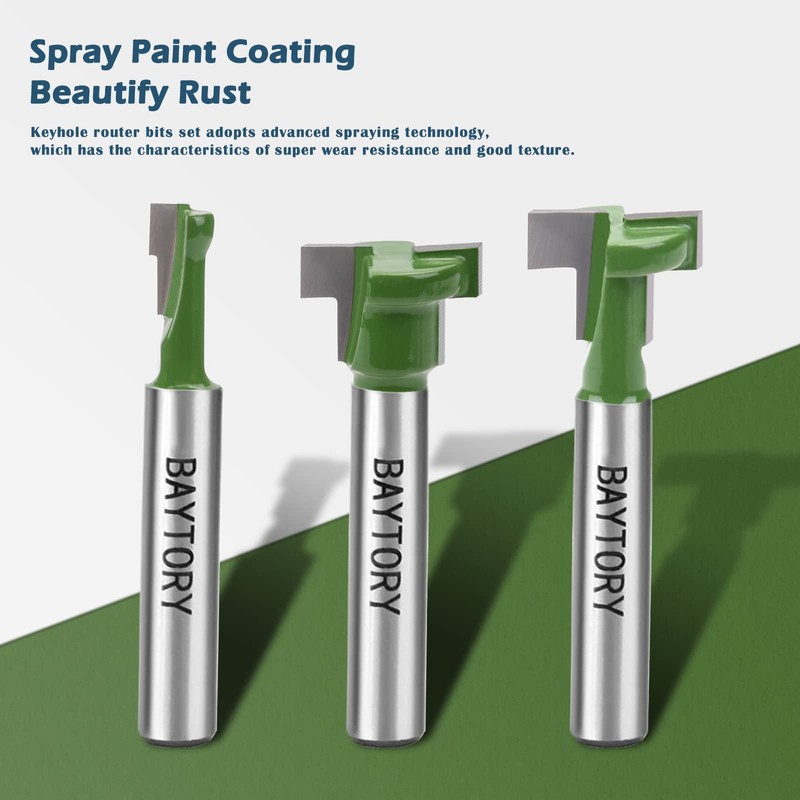 BAYTORY 6Pcs Keyhole Router Bits Set, 1/4" Shank Router Keyhole