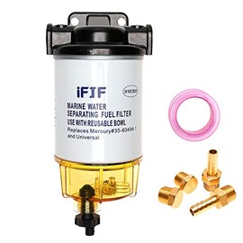 iFJF 35-60494-1 Fuel Water Separating Filter 3/8 Inch NPT Port for Outboard Motor Mercury 35-60494-1 S3213 S3214 B32013 18-7932-1 18-7922 18-7932 18-7928-1 18-7928 18-7919 10 Micron Marine 35-809097