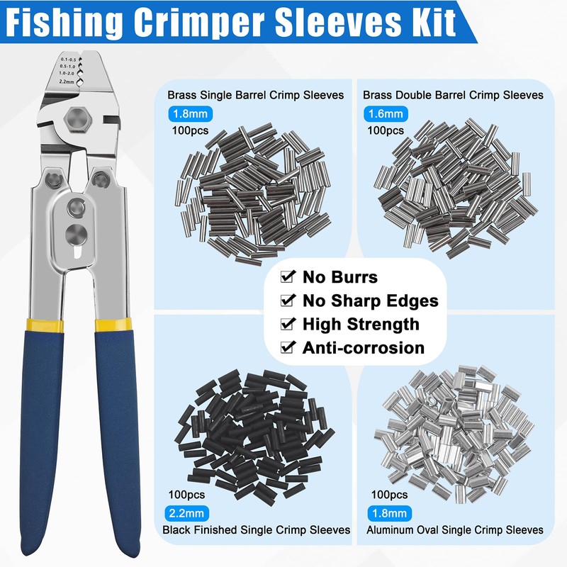 JSHANMEI Fishing Crimping Tool Heavy Duty Crimper Pliers with Crimp
