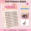Brown Eyelash Extensions Set, 100 Pieces, 10-13 mm, Mixed Clear