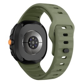 NewJourney Sportarmband Kompatibel mit Galaxy Watch 8 Armband 40mm 44mm / Galaxy Watch 8 Classic 46mm – Weiches Silikon Ersatzarmband für Damen & Herren – Wellenverschluss（Armeegrün）