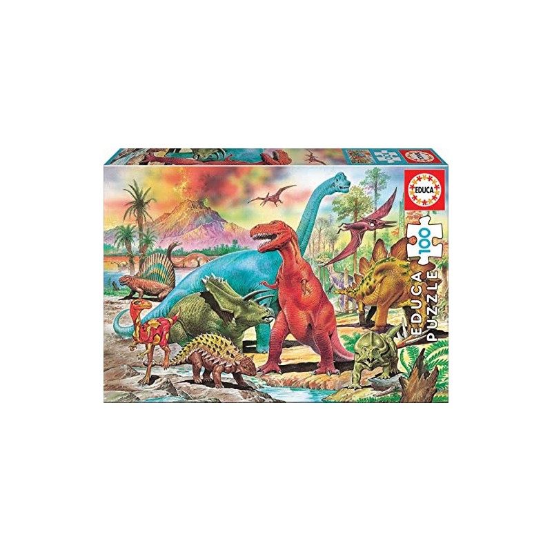Educa - Puzzle 100 Teile | Dinosaurier, 100 Teile Puzzle