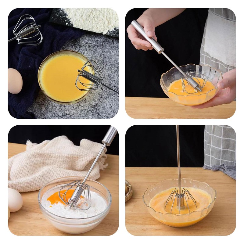 SSKHE Egg Beater Whisk, Stainless Steel Egg Whisk, Hand Push