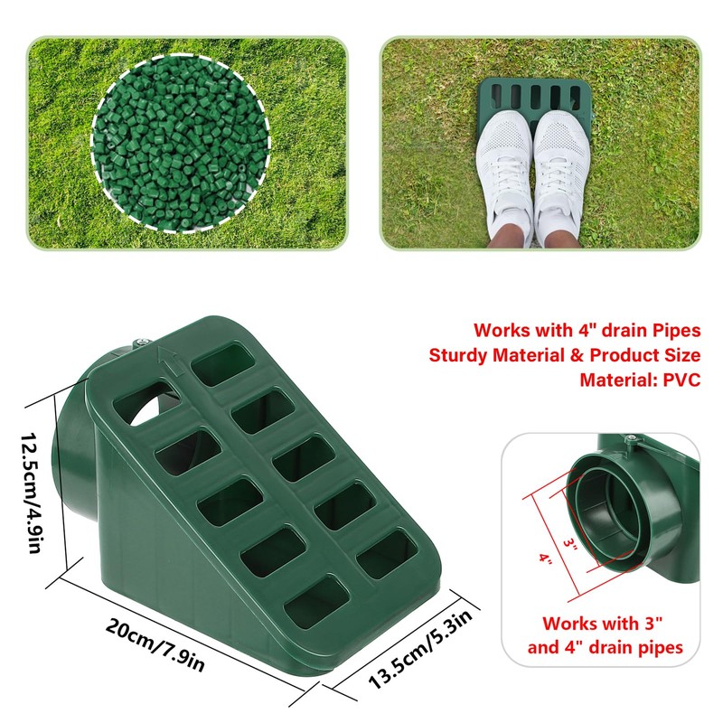 Lawn Yard Angled Drainage Grate, Green Yard Drain Grate Emitter