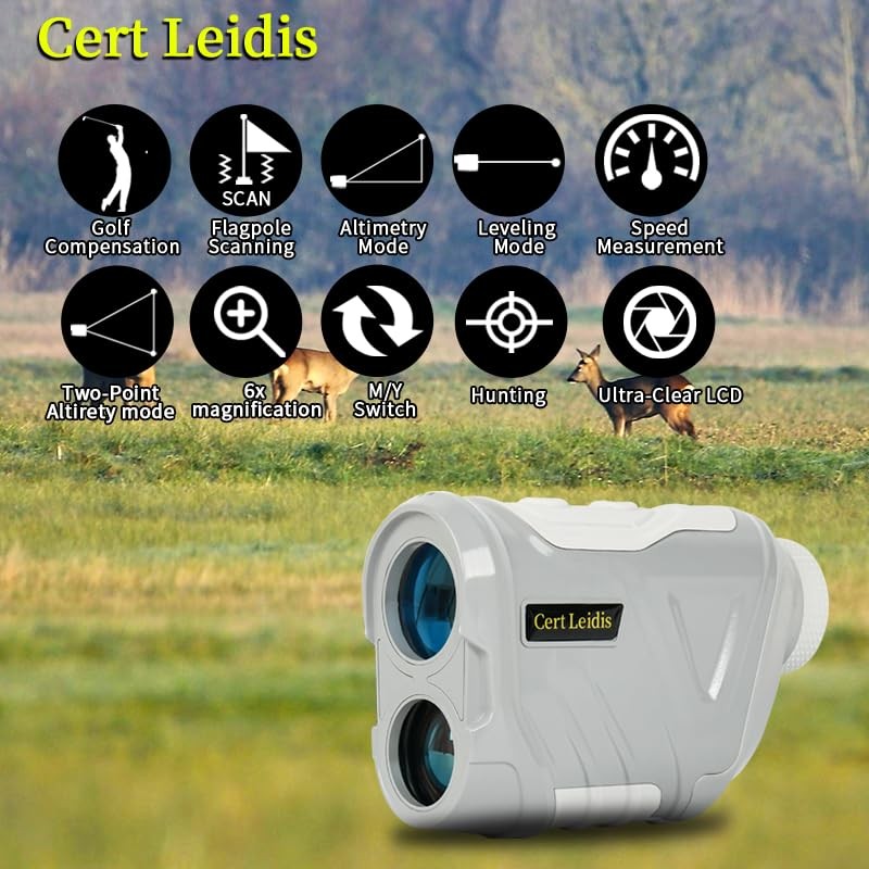 Golf Rangefinder with Slope, 1500 Yards Laser Range Finder Golfing,